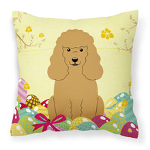 Load image into Gallery viewer, Easter Eggs Poodle Tan Fabric Decorative Pillow BB6069PW1818