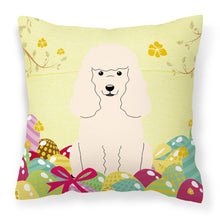 Load image into Gallery viewer, Easter Eggs Poodle White Fabric Decorative Pillow BB6070PW1818