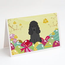 Load image into Gallery viewer, Easter Eggs Poodle Black Greeting Cards -  Blank Note Cards – 8-Pack of Artist-Designed Cards with Envelopes