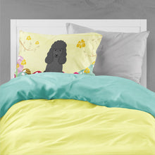 Load image into Gallery viewer, Easter Eggs Poodle Black Fabric Standard Pillowcase – Artistic Decorative Front, White Back BB6071PILLOWCASE