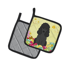Load image into Gallery viewer, Easter Eggs Poodle Black Pot Holders - Set of 2 - Heat-Resistant Kitchen Essentials BB6071PTHD