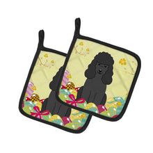 Load image into Gallery viewer, Easter Eggs Poodle Black Pot Holders - Set of 2 - Heat-Resistant Kitchen Essentials BB6071PTHD