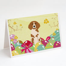 Load image into Gallery viewer, Easter Eggs Brittany Spaniel Greeting Cards -  Blank Note Cards – 8-Pack of Artist-Designed Cards with Envelopes