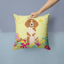 Load image into Gallery viewer, Easter Eggs Brittany Spaniel Throw Pillow - 14x14 Decorative Pillow – Art for Your Home &amp; Patio BB6072PW1414