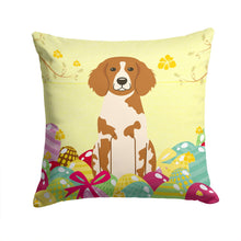 Load image into Gallery viewer, Easter Eggs Brittany Spaniel Throw Pillow - 14x14 Decorative Pillow – Art for Your Home &amp; Patio BB6072PW1414