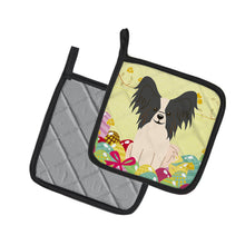 Load image into Gallery viewer, Easter Eggs Papillon Black White Pot Holders - Set of 2 - Heat-Resistant Kitchen Essentials BB6076PTHD