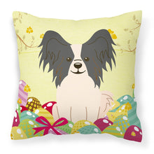 Load image into Gallery viewer, Easter Eggs Papillon Black White Fabric Decorative Pillow BB6076PW1818