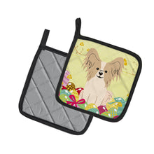 Load image into Gallery viewer, Easter Eggs Papillon Sable White Pot Holders - Set of 2 - Heat-Resistant Kitchen Essentials BB6077PTHD
