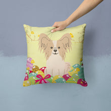 Load image into Gallery viewer, Easter Eggs Papillon Sable White Throw Pillow - 14x14 Decorative Pillow – Art for Your Home &amp; Patio BB6077PW1414