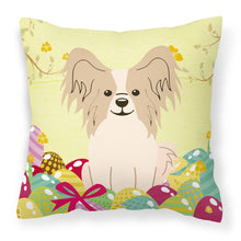 Load image into Gallery viewer, Easter Eggs Papillon Sable White Fabric Decorative Pillow BB6077PW1818