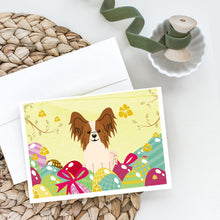 Load image into Gallery viewer, Easter Eggs Papillon Red White Greeting Cards -  Blank Note Cards – 8-Pack of Artist-Designed Cards with Envelopes