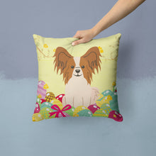 Load image into Gallery viewer, Easter Eggs Papillon Red White Throw Pillow - 14x14 Decorative Pillow – Art for Your Home &amp; Patio BB6078PW1414