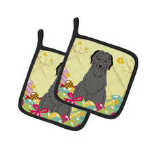 Load image into Gallery viewer, Easter Eggs Briard Black Pot Holders - Set of 2 - Heat-Resistant Kitchen Essentials BB6081PTHD