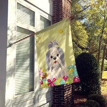 Load image into Gallery viewer, Easter Eggs Shih Tzu Silver White Flag Canvas House Size BB6085CHF