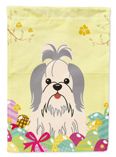 Load image into Gallery viewer, Easter Eggs Shih Tzu Silver White Garden Flag - Outdoor Decorative Yard Flag BB6085GF