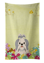 Load image into Gallery viewer, Easter Eggs Shih Tzu Silver White Kitchen Towel – Artistic Dish Towel for Everyday Use BB6085KTWL