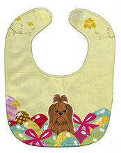 Load image into Gallery viewer, Easter Eggs Shih Tzu Silver Chocolate Baby Bib BB6086BIB