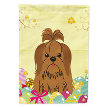Load image into Gallery viewer, Easter Eggs Shih Tzu Silver Chocolate Flag Canvas House Size BB6086CHF