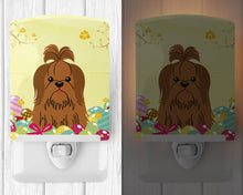 Load image into Gallery viewer, Easter Eggs Shih Tzu Silver Chocolate Ceramic Night Light BB6086CNL