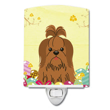 Load image into Gallery viewer, Easter Eggs Shih Tzu Silver Chocolate Ceramic Night Light BB6086CNL