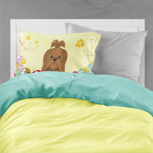 Load image into Gallery viewer, Easter Eggs Shih Tzu Silver Chocolate Fabric Standard Pillowcase – Artistic Decorative Front, White Back BB6086PILLOWCASE