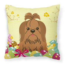 Load image into Gallery viewer, Easter Eggs Shih Tzu Silver Chocolate Fabric Decorative Pillow BB6086PW1818