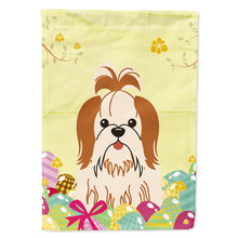 Load image into Gallery viewer, Easter Eggs Shih Tzu Red White Flag Canvas House Size BB6087CHF