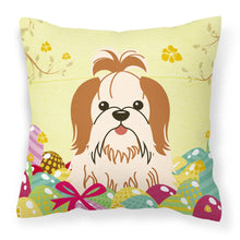 Load image into Gallery viewer, Easter Eggs Shih Tzu Red White Fabric Decorative Pillow BB6087PW1818