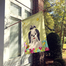 Load image into Gallery viewer, Easter Eggs Shih Tzu Black White Flag Canvas House Size BB6088CHF