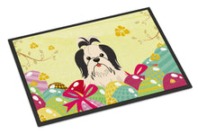 Load image into Gallery viewer, Easter Eggs Shih Tzu Black White Doormat - 18x27 Decorative Floor Mat – Indoor/Outdoor Rug with Artistic Flair BB6088MAT
