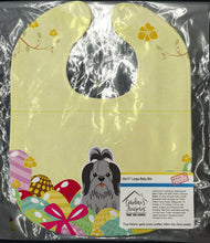 Load image into Gallery viewer, Easter Eggs Shih Tzu Black Silver Baby Bib BB6089BIB