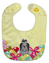 Load image into Gallery viewer, Easter Eggs Shih Tzu Black Silver Baby Bib BB6089BIB