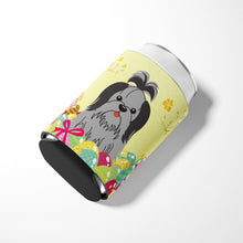 Load image into Gallery viewer, Easter Eggs Shih Tzu Black Silver Can or Bottle Hugger BB6089CC