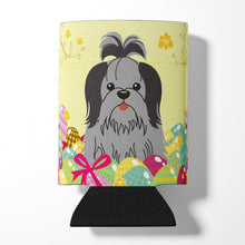 Load image into Gallery viewer, Easter Eggs Shih Tzu Black Silver Can or Bottle Hugger BB6089CC