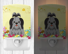 Load image into Gallery viewer, Easter Eggs Shih Tzu Black Silver Ceramic Night Light BB6089CNL