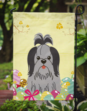 Load image into Gallery viewer, Easter Eggs Shih Tzu Black Silver Garden Flag - Outdoor Decorative Yard Flag BB6089GF