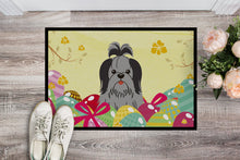 Load image into Gallery viewer, Easter Eggs Shih Tzu Black Silver Doormat - 24x36 Decorative Floor Mat – Indoor/Outdoor Rug with Artistic Flair BB6089JMAT