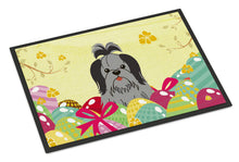 Load image into Gallery viewer, Easter Eggs Shih Tzu Black Silver Doormat - 24x36 Decorative Floor Mat – Indoor/Outdoor Rug with Artistic Flair BB6089JMAT