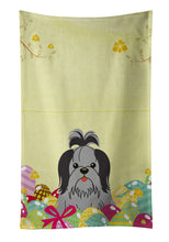 Load image into Gallery viewer, Easter Eggs Shih Tzu Black Silver Kitchen Towel – Artistic Dish Towel for Everyday Use BB6089KTWL