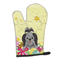 Load image into Gallery viewer, Easter Eggs Shih Tzu Black Silver Oven Mitt BB6089OVMT