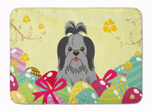 Load image into Gallery viewer, Easter Eggs Shih Tzu Black Silver Machine Washable Memory Foam Mat BB6089RUG
