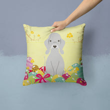 Load image into Gallery viewer, Easter Eggs Bedlington Terrier Blue Throw Pillow - 14x14 Decorative Pillow – Art for Your Home &amp; Patio BB6090PW1414