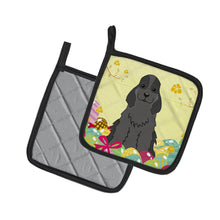 Load image into Gallery viewer, Easter Eggs Cocker Spaniel Black Pot Holders - Set of 2 - Heat-Resistant Kitchen Essentials BB6092PTHD