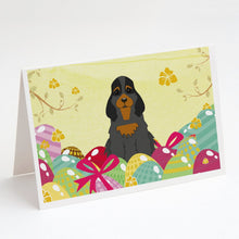 Load image into Gallery viewer, Easter Eggs Cocker Spaniel Black Tan Greeting Cards -  Blank Note Cards – 8-Pack of Artist-Designed Cards with Envelopes
