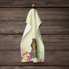 Load image into Gallery viewer, Easter Eggs Cocker Spaniel Black Tan Kitchen Towel – Artistic Dish Towel for Everyday Use BB6093KTWL