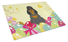 Load image into Gallery viewer, Easter Eggs Cocker Spaniel Black Tan Glass Cutting Boards – Durable, Decorative Kitchen Art Large BB6093LCB