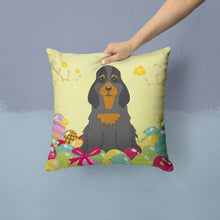 Load image into Gallery viewer, Easter Eggs Cocker Spaniel Black Tan Throw Pillow - 14x14 Decorative Pillow – Art for Your Home &amp; Patio BB6093PW1414