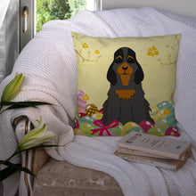 Load image into Gallery viewer, Easter Eggs Cocker Spaniel Black Tan Throw Pillow - 14x14 Decorative Pillow – Art for Your Home &amp; Patio BB6093PW1414