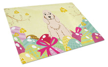 Load image into Gallery viewer, Easter Eggs Cocker Spaniel Buff Glass Cutting Boards – Durable, Decorative Kitchen Art Large BB6094LCB