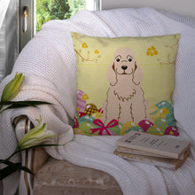 Load image into Gallery viewer, Easter Eggs Cocker Spaniel Buff Throw Pillow - 14x14 Decorative Pillow – Art for Your Home &amp; Patio BB6094PW1414